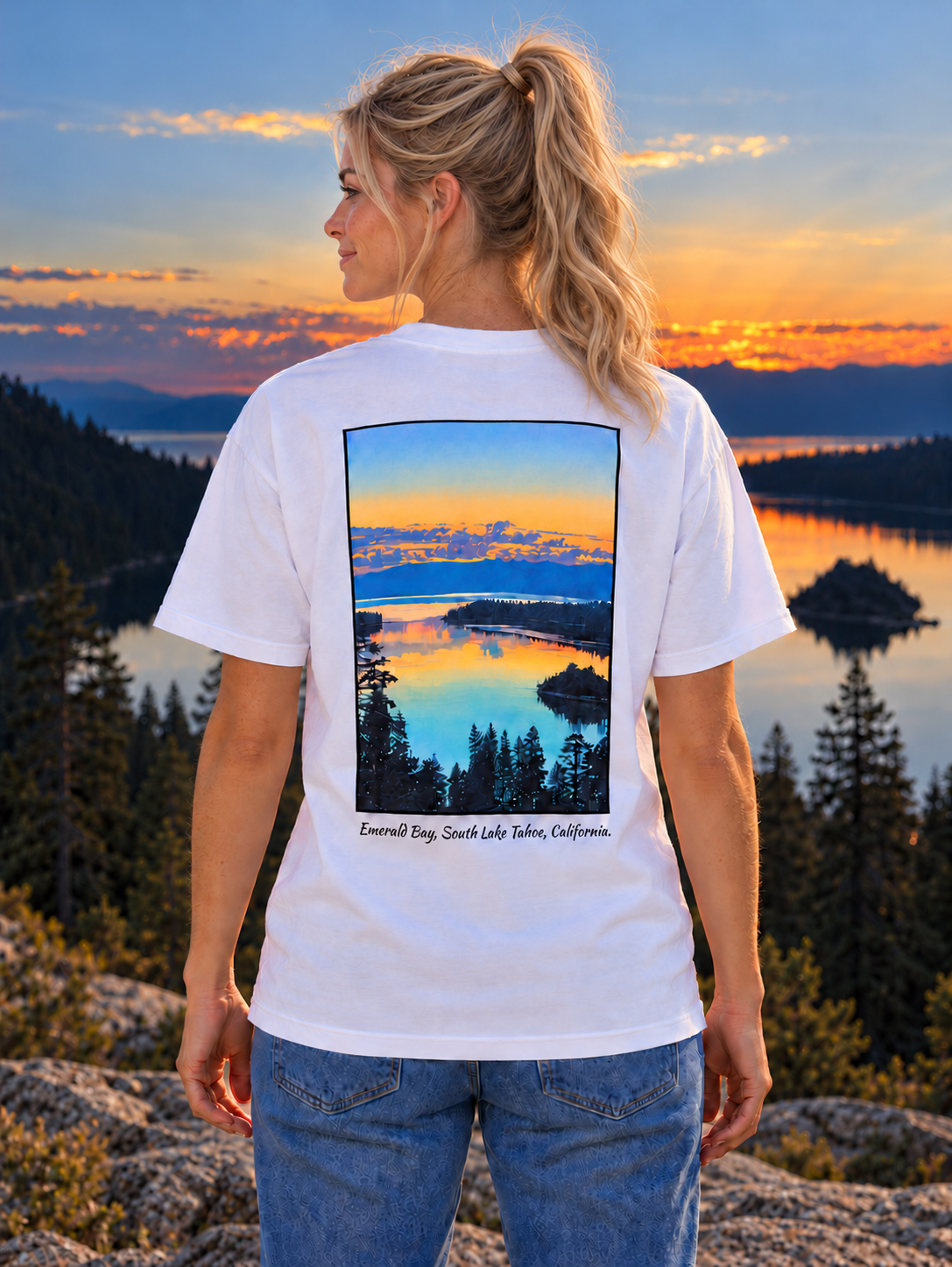 Emerald Bay Graphic T-Shirt Lake Tahoe Scene