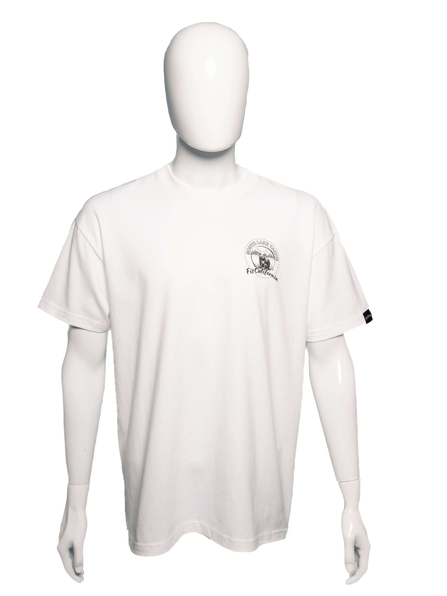 The Bear Graphic T-Shirt featuring a white design on a mannequin, showcasing wild nature artwork.