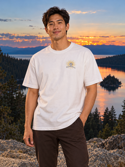 Lake Tahoe Graphic T-Shirt Scenic Sunset